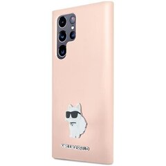 Karl Lagerfeld KLHCS24LSMHCNPP S24 Ultra S928 różowy|pink Silicone Choupette Metal Pin цена и информация | Чехлы для телефонов | 220.lv