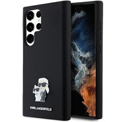 Karl Lagerfeld KLHCS24SSMHKCNPK S24 S921 hardcase czarny|black Silicone Karl&Choupette Metal Pin цена и информация | Чехлы для телефонов | 220.lv