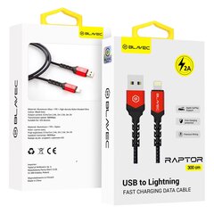 Blavec Cable Raptor braided - USB to Type C - 3A 0,5 meters (CRA-UC3BR05) black-red цена и информация | Кабели для телефонов | 220.lv