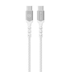 Blavec Cable Raptor braided - Type C to Type C - PD 60W 3A 0,5 metres (CRA-CC3WS05) white-silver цена и информация | Кабели для телефонов | 220.lv