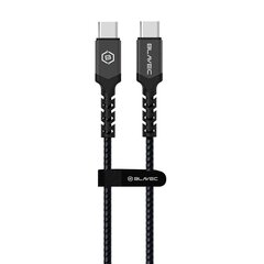 Blavec Cable Raptor braided - Type C to Type C - PD 100W 5A 1 metre (CRA-CC3BG10) black-grey цена и информация | Кабели для телефонов | 220.lv