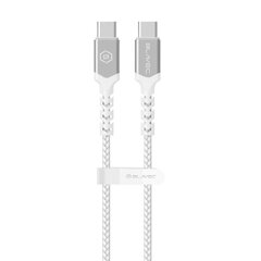 Blavec Cable Raptor braided - Type C to Type C - PD 100W 5A 1 metre (CRA-CC5WS10) white-silver цена и информация | Кабели для телефонов | 220.lv