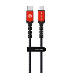 Blavec Cable Raptor braided - Type C to Type C - PD 60W 3A 2 metres (CRA-CC3BR20) black-red цена и информация | Кабели для телефонов | 220.lv