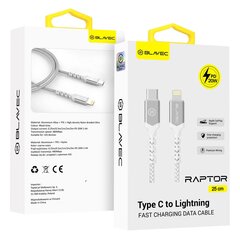 Blavec Cable Raptor braided - Type C to Lightning - PD 20W 2,4A 0,25 metres (CRA-CL24WS025) white-silver цена и информация | Кабели для телефонов | 220.lv