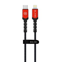 Blavec Cable Raptor braided - Type C to Lightning - PD 20W 2,4A 1 metre (CRA-CL24BR10) black-red цена и информация | Кабели для телефонов | 220.lv