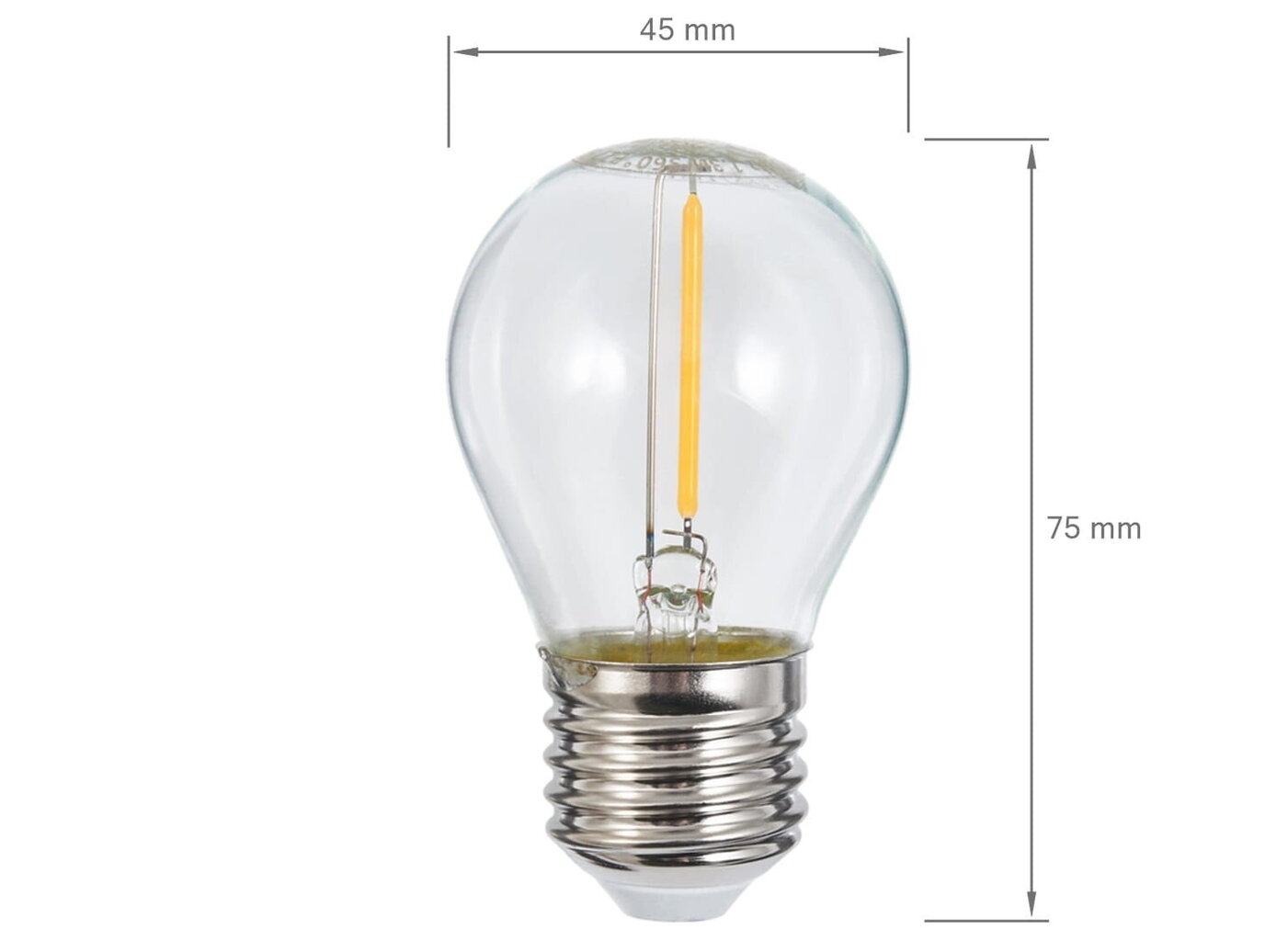 LED spuldze E27 1,3 W ar kvēldiegu - silti balta (3000K) cena un informācija | Spuldzes | 220.lv