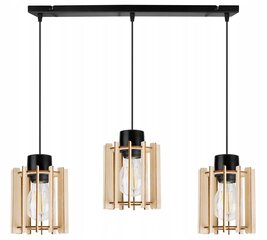 LightHome piekaramā lampa Timber, melna cena un informācija | Lustras | 220.lv