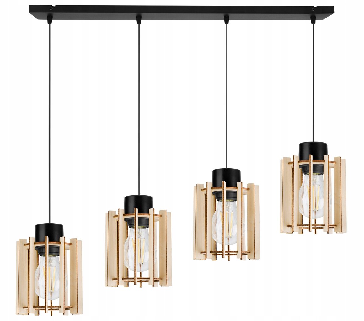 LightHome piekaramā lampa Timber, melna cena un informācija | Lustras | 220.lv