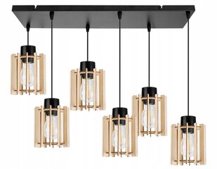 LightHome piekaramā lampa Timber, melna cena un informācija | Lustras | 220.lv