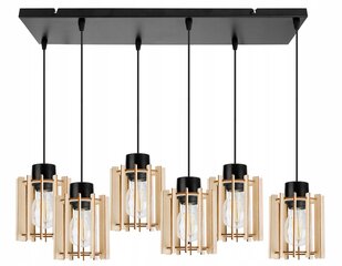 LightHome piekaramā lampa Timber, melna цена и информация | Люстры | 220.lv