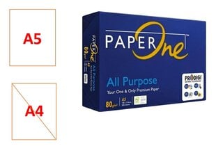 Офисная копировальная бумага Paper One All Purpose, A5, 80 г/м², 500 листов цена и информация | Тетради и бумажные товары | 220.lv