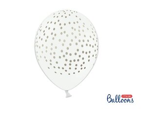 Воздушные шары 30 см Dots Pastel, белые, 6 шт. цена и информация | Шарики | 220.lv