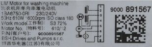 Мотор BOSCH/SIEMENS 00145690 цена и информация | Принадлежности для большой бытовой техники | 220.lv