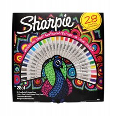 Pastāvīgo marķieru komplekts Peacock Sharpie, 28 sp. cena un informācija | Kancelejas preces | 220.lv