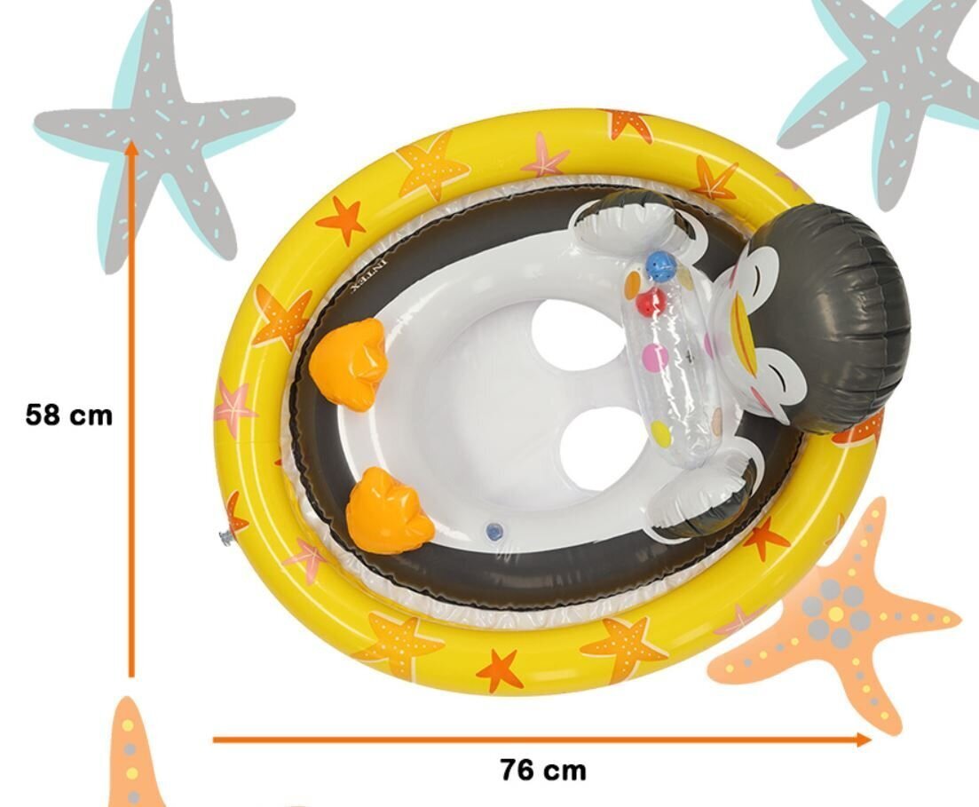 Piepūšamais peldriņķis bērniem ar sēdekli Pingvīns cena un informācija | Mazuļa mazgāšana | 220.lv