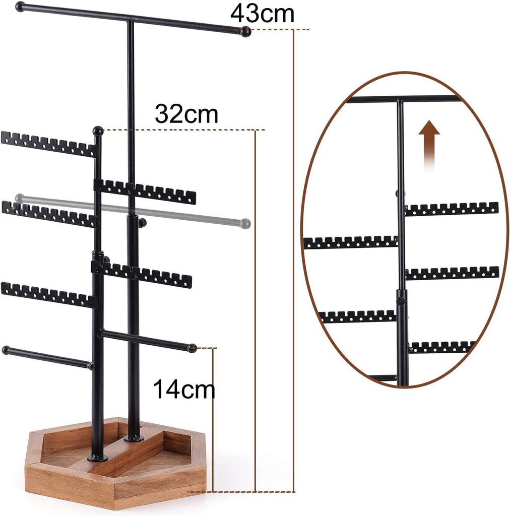 Barrina juvelierizstrādājumu statīvs, 43 cm cena un informācija | Interjera priekšmeti | 220.lv