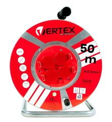 VERTEX PB50METAL Удлинительный кабель 50 м 3x2,5 мм 3000 Вт IP44 Черный цена и информация | Удлинители | 220.lv