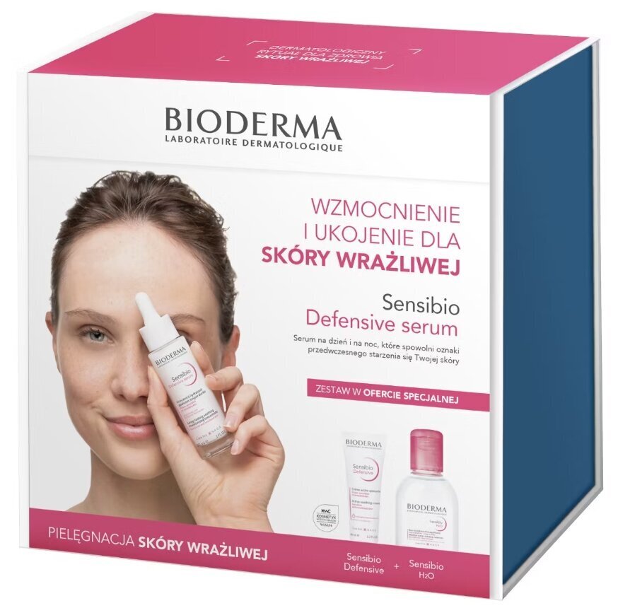 Komplekts Bioderma Sensibio sievietēm: serums,30 ml + krēms, 40 ml + micelārais ūdens,100 ml cena un informācija | Serumi sejai, eļļas | 220.lv