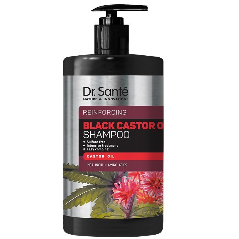 Atjaunojošs šampūns sausiem/bojātiem matiem Dr.Sante Black Castor Oil, 1000 ml cena un informācija | Šampūni | 220.lv