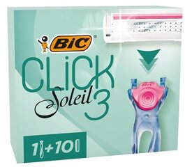 Skuvekļu komplekts sievietēm Bic Click 3 Soleil Sensitive, 10 gab. cena un informācija | Skūšanās piederumi, kosmētika | 220.lv