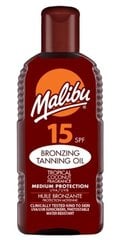 Iedeguma eļļa ar bronzētāju Malibu SPF15, 200 ml cena un informācija | Sauļošanās krēmi | 220.lv