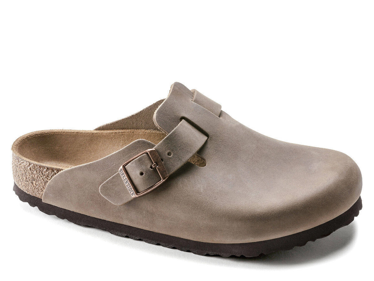 Iešļūcenes vīriešiem Birkenstock Boston Leoi 0960811, brūnas цена и информация | Vīriešu iešļūcenes, čības, sandales | 220.lv