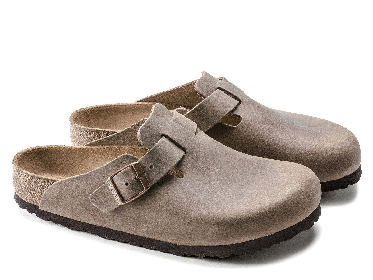 Iešļūcenes vīriešiem Birkenstock Boston Leoi 0960811, brūnas цена и информация | Vīriešu iešļūcenes, čības, sandales | 220.lv