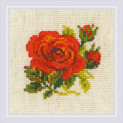 Набор для вышивки крестом Красная роза цена и информация | Принадлежности для вышивания | 220.lv