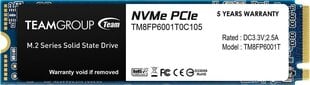 Team Group TM8FP6001T0C101 цена и информация | Внутренние жёсткие диски (HDD, SSD, Hybrid) | 220.lv