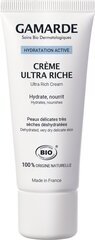 Mitrinošs sejas krēms Gamarde Organic Active Moisturizing Ultra Rich Cream, 40 ml cena un informācija | Sejas krēmi | 220.lv