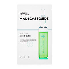Auduma sejas maska ​​Missha Mascure Madecassoside, 28 ml cena un informācija | Sejas maskas, acu maskas | 220.lv