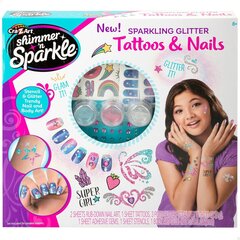 Маникюрный набор Shimmer 'n Sparkle Tattoos & Nails Детский цена и информация | Игрушки для девочек | 220.lv