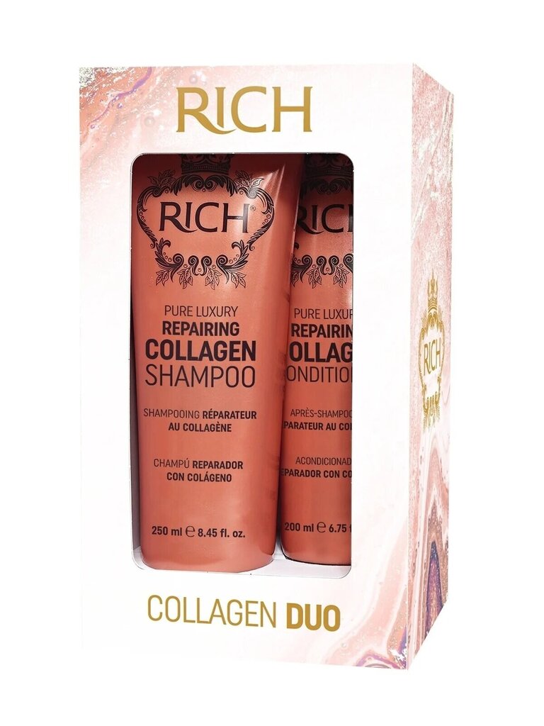 Matu kopšanas komplekts Rich Pure Luxury Repairing Collagen, 250ml cena un informācija | Šampūni | 220.lv