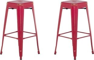 2 bāra krēslu komplekts Beliani Cabrillo, sarkans cena un informācija | Virtuves un ēdamistabas krēsli | 220.lv