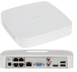 РЕГИСТРАТОР IP NVR4104-P-EI 4 КАНАЛА, 4 PoE WizSense DAHUA цена и информация | Камеры видеонаблюдения | 220.lv