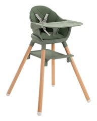 Стульчик для кормления KikkaBoo 2in1 Woody, Army Green 2024 цена и информация | Стульчики для кормления | 220.lv