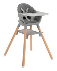 Barošanas krēsls KikkaBoo 2in1 Woody, Grey 2024 cena un informācija | Barošanas krēsli | 220.lv