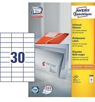 Līmējamas etiķetes Avery A4, 70x29,7 mm cena un informācija | Kancelejas preces | 220.lv
