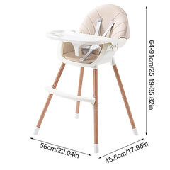 Bērnu barošanas krēsls 3in1 Omimar, bēšs cena un informācija | Barošanas krēsli | 220.lv