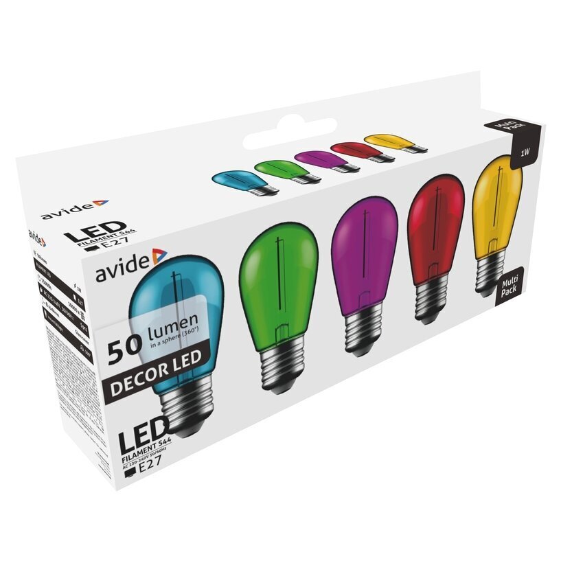 Avide LED spuldzes 1W E27 Decor Filament, 5 gab. цена и информация | Spuldzes | 220.lv