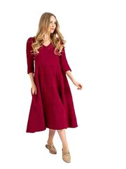 Женское платье из натуральных волокон Lega SK207, красный цена и информация | Платья | 220.lv