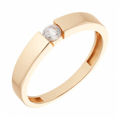 Золотое кольцо с цирконом Brasco 57823 57823-18.5 цена и информация | Кольца | 220.lv