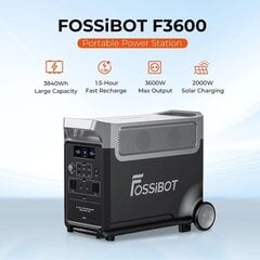 Fossibot F3600 mobilā spēkstacija, 3840 Wh, 2000 W, 13 izejas, LCD cena un informācija | Barošanas avoti | 220.lv