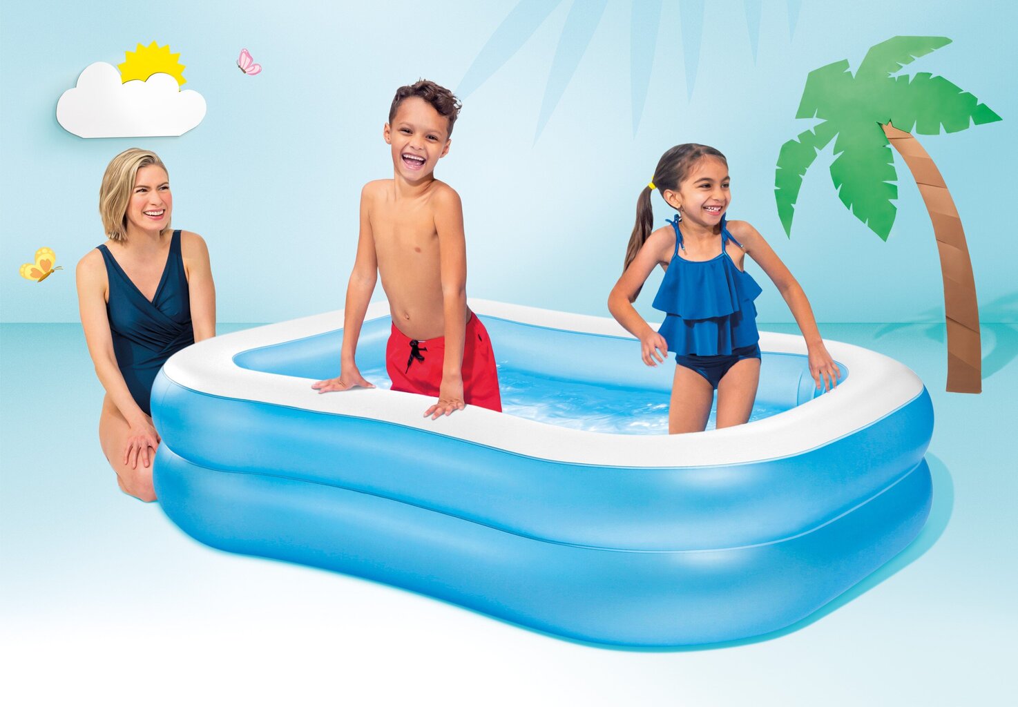 Piepūšamais baseins Intex Swim Center Family Pool, 203x152x48 cm cena un informācija | Baseini | 220.lv