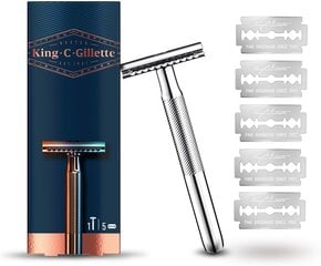 Skuveklis ar asmeņiem vīriešiem King C. Gillette Razor, 1 + 5 cena un informācija | Skūšanās piederumi, kosmētika | 220.lv