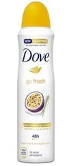 Izsmidzināms dezodorants Dove Advanced Care Go Fresh Passion Fruit 48h, 150 ml cena un informācija | Dezodoranti | 220.lv