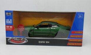 Miniatūrais modelis MSZ 1:32, BMW M4, zaļš cena un informācija | Rotaļlietas zēniem | 220.lv