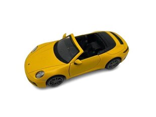 Miniatūrais modelis MSZ 1:32, Porsche 911 Carrera Cabriolet, dzeltens cena un informācija | Rotaļlietas zēniem | 220.lv