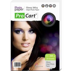 Procart glancēts fotopapīrs A4 260g|m2 20 lapas cena un informācija | Citi piederumi fotokamerām | 220.lv