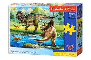 Puzle Tiranozaurs pret trikeratopsi, 70 d. cena un informācija | Puzles, 3D puzles | 220.lv